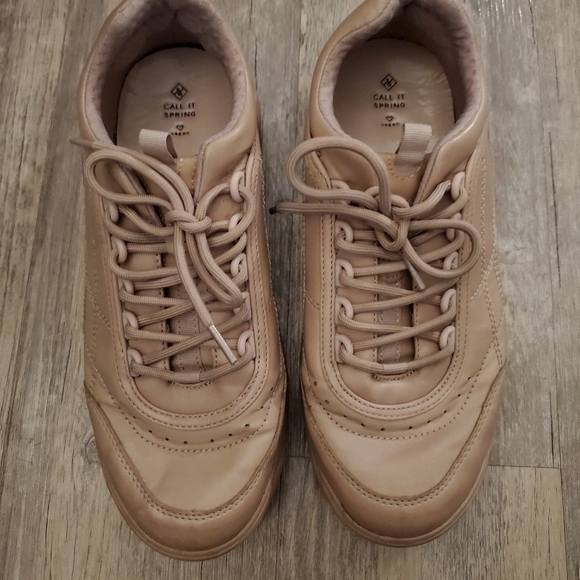 Call It Spring Vegan Chunky Tan Sneakers - Picture 3 of 13